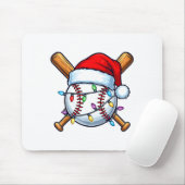 Baseball Christmas Lights Santa Christmas Baseball マウスパッド (マウス)