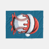 Baseball Christmas Santa Hat Dripng Festive Holida フリースブランケット (正面(横))