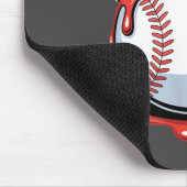 Baseball Christmas Santa Hat Dripng Festive Holida マウスパッド (コーナー)