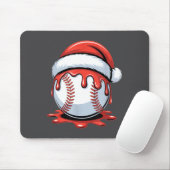 Baseball Christmas Santa Hat Dripng Festive Holida マウスパッド (マウス)