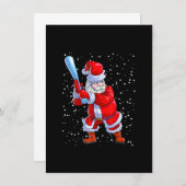 Baseball Christmas Shirt Men Boys Softball Santa C 招待状 (正面/裏面)