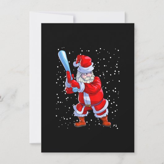 Baseball Christmas Shirt Men Boys Softball Santa C 招待状 (正面)