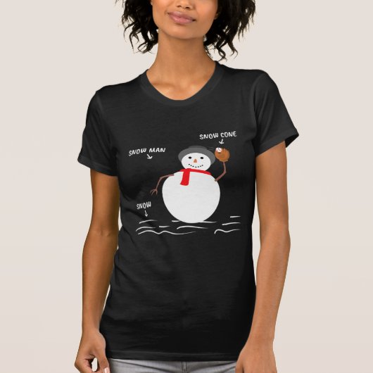 Baseball Christmas Snowman Snow Cone Catch Design  Tシャツ (正面)