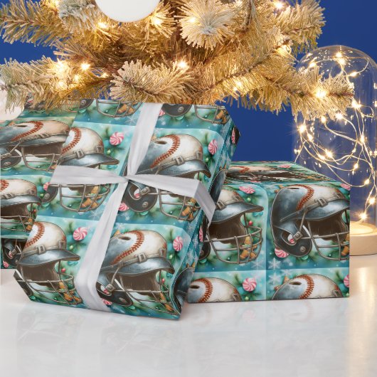 Baseball Christmas themed  ラッピングペーパー (クリスマス)