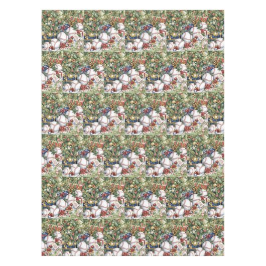 Baseball Christmas themed for player  テーブルクロス (正面)