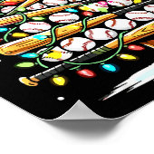 Baseball Christmas Tree Lights  ポスター (角)