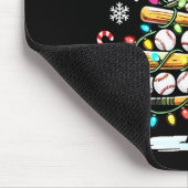 Baseball Christmas Tree Lights  マウスパッド (コーナー)