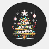 Baseball Christmas Tree Lights  ラウンドシール (正面)