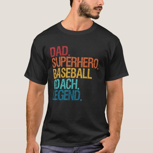 Baseball Coach Dad  For Men Women Family Matching  Tシャツ (正面)