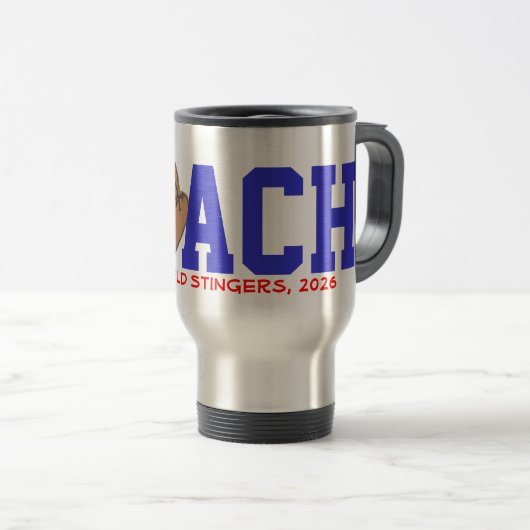 Baseball coach gift mug トラベルマグ (正面右)