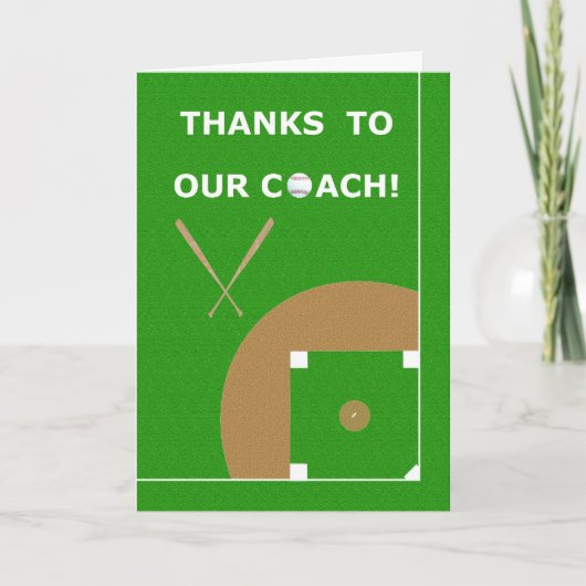 Baseball Coach Thank You Cards and Gifts サンキューカード (正面)