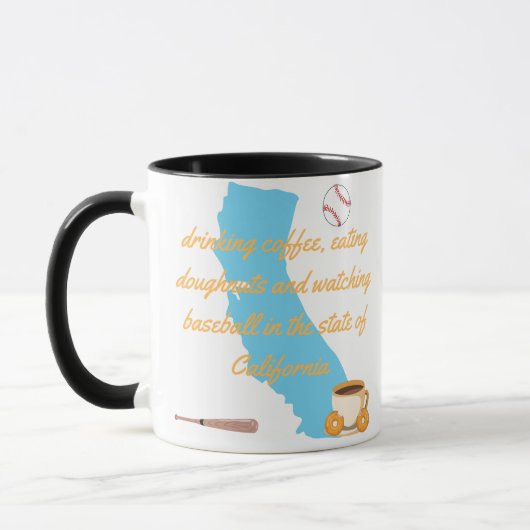 Baseball, coffee and donuts in California  マグカップ (左)