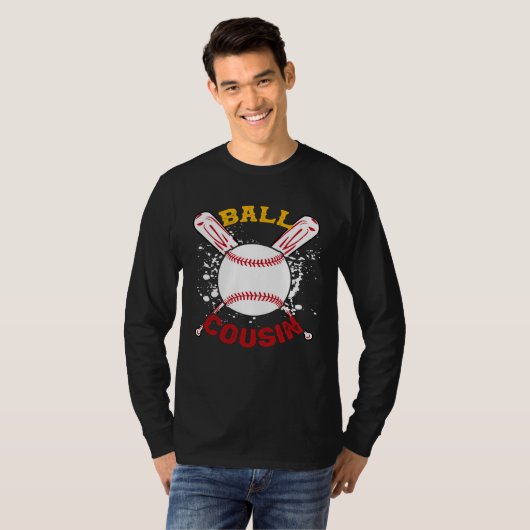 Baseball Cousin Ball Softball  Fathers Day Tシャツ (正面フル)