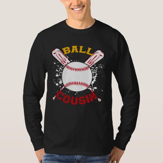 Baseball Cousin Ball Softball  Fathers Day Tシャツ (正面)