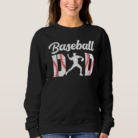 Baseball Dad Apparel Dad Baseball  Fathers Day Men スウェットシャツ (正面)