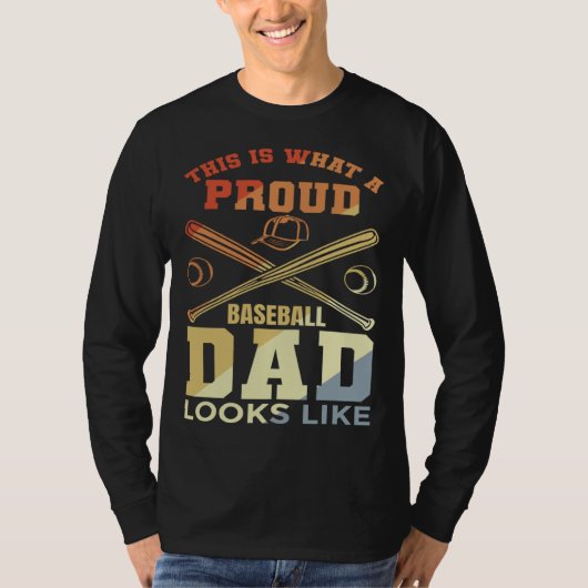 Baseball Dad Baseball Father Baseball Papa Tシャツ (正面)