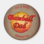 Baseball Dad Cute Personalized マグネット (正面)