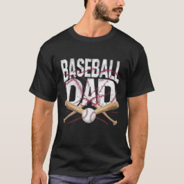 Baseball Dad Distressed Crossed Bats Sports Father Tシャツ