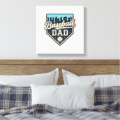 Baseball Dad Drippy Home Plate Vintage Vector Desi キャンバスプリント (インサイチュ (寝室))