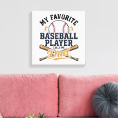 Baseball Dad Favorite Player Vintage Shirt Design_ キャンバスプリント (インサイチュ (リビング))