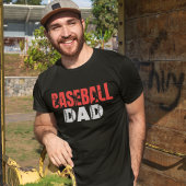 Baseball Dad Linda Letras Rojas Baseball dad Tシャツ