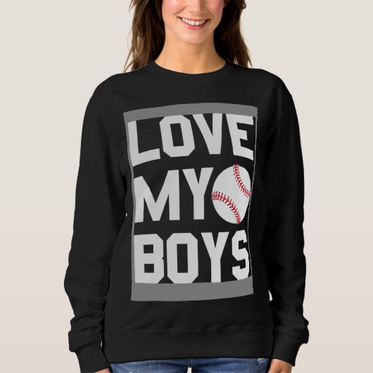 Baseball Dad Mom   Love My Boys スウェットシャツ (正面)