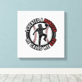 Baseball Dad Monster Vintage Catcher Shirt Design_ キャンバスプリント (インサイチュ (ウッドフロア))