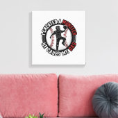 Baseball Dad Monster Vintage Catcher Shirt Design_ キャンバスプリント (インサイチュ (リビング))