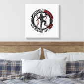 Baseball Dad Monster Vintage Catcher Shirt Design_ キャンバスプリント (インサイチュ (寝室))