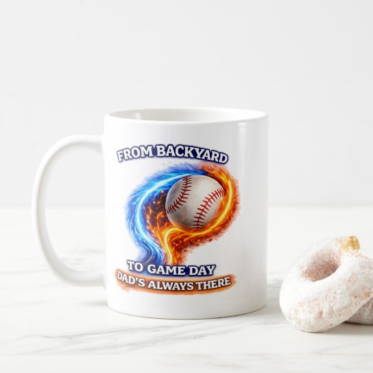 Baseball Dad Mug – From Backyard to Game Day Dad’s コーヒーマグカップ (ドーナツ)