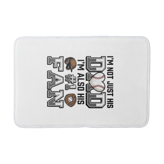 Baseball Dad Number 1 Fan Vintage Shirt Design_1 バスマット (正面)