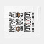 Baseball Dad Number 1 Fan Vintage Shirt Design_1 フリースブランケット (正面(横))