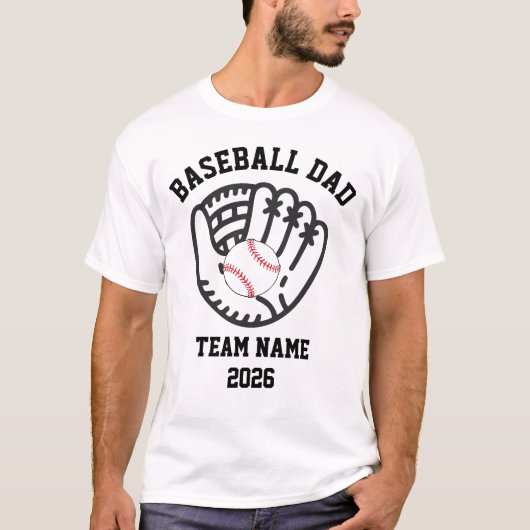Baseball Dad Team Custom Name Number  Tシャツ (正面)