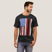 Baseball Dad USA Flag Baseball Player Fan Coach Tシャツ (正面フル)