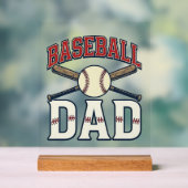 Baseball Dad Vintage Engraving Shirt Design_1 アクリルサイン (ニュートラル)