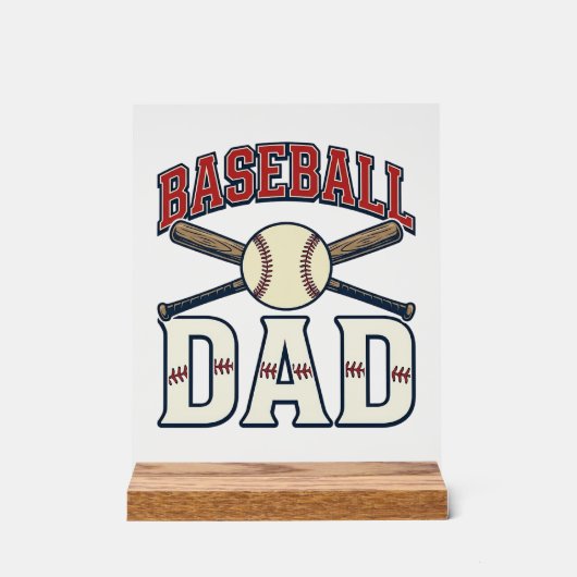 Baseball Dad Vintage Engraving Shirt Design_1 アクリルサイン (正面)