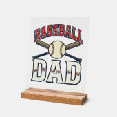 Baseball Dad Vintage Engraving Shirt Design_1 アクリルサイン (傾斜)