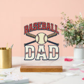 Baseball Dad Vintage Engraving Shirt Design_1 アクリルサイン (ウェディング)