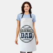 Baseball Dad Vintage Engraving Shirt Design_1 エプロン (着用した状態)