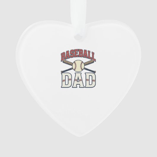 Baseball Dad Vintage Engraving Shirt Design_1 オーナメント (正面)