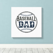Baseball Dad Vintage Engraving Shirt Design_1 キャンバスプリント (インサイチュ (ウッドフロア))