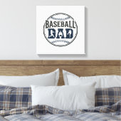 Baseball Dad Vintage Engraving Shirt Design_1 キャンバスプリント (インサイチュ (寝室))