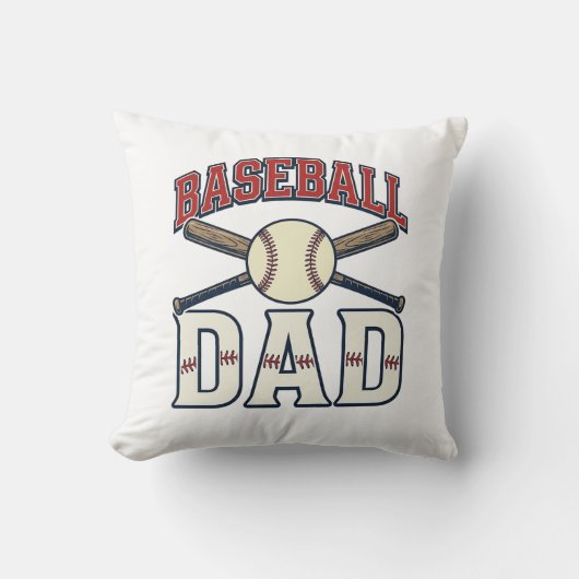Baseball Dad Vintage Engraving Shirt Design_1 クッション (正面)