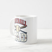 Baseball Dad Vintage Engraving Shirt Design_1 コーヒーマグカップ (正面左)