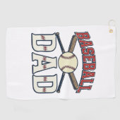Baseball Dad Vintage Engraving Shirt Design_1 ゴルフタオル (横)