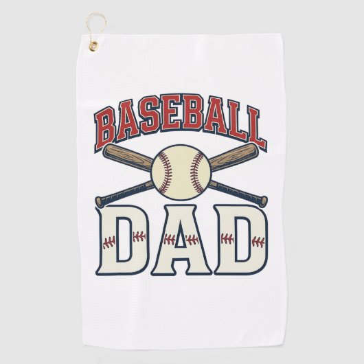 Baseball Dad Vintage Engraving Shirt Design_1 ゴルフタオル (正面)