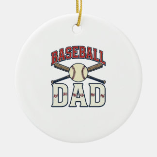 Baseball Dad Vintage Engraving Shirt Design_1 セラミックオーナメント