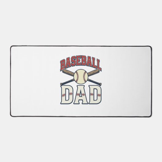 Baseball Dad Vintage Engraving Shirt Design_1 デスクマット (正面)