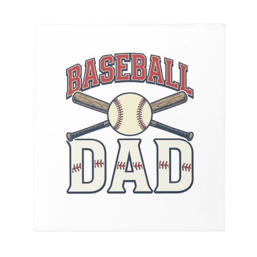Baseball Dad Vintage Engraving Shirt Design_1 ノートパッド (正面)