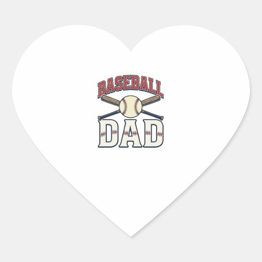Baseball Dad Vintage Engraving Shirt Design_1 ハートシール (正面)